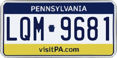 PA license plate LQM9681
