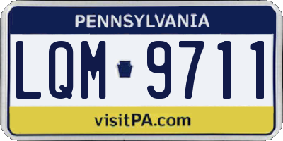 PA license plate LQM9711