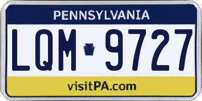 PA license plate LQM9727