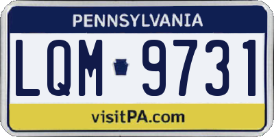 PA license plate LQM9731
