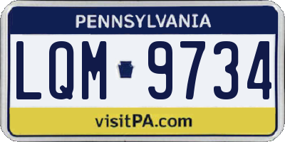 PA license plate LQM9734