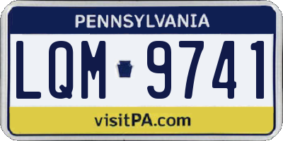 PA license plate LQM9741
