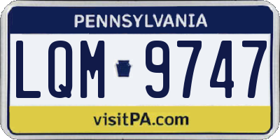 PA license plate LQM9747