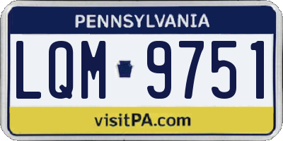 PA license plate LQM9751