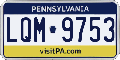 PA license plate LQM9753