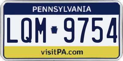 PA license plate LQM9754
