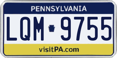 PA license plate LQM9755