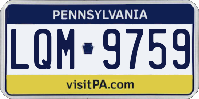 PA license plate LQM9759