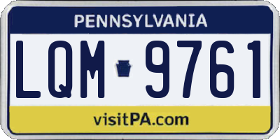 PA license plate LQM9761