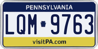 PA license plate LQM9763