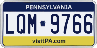 PA license plate LQM9766
