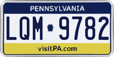 PA license plate LQM9782