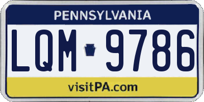 PA license plate LQM9786
