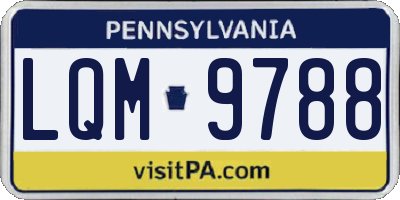 PA license plate LQM9788