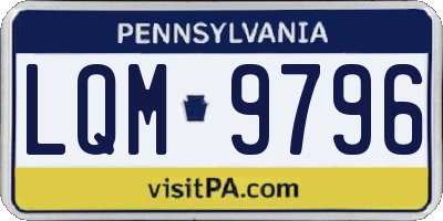 PA license plate LQM9796