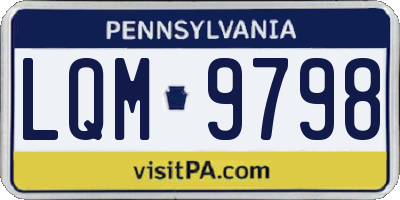 PA license plate LQM9798