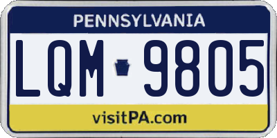 PA license plate LQM9805