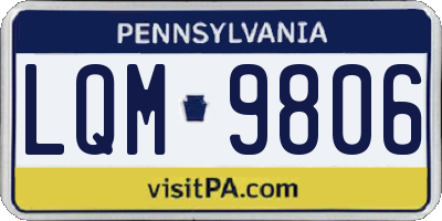PA license plate LQM9806