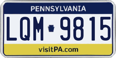 PA license plate LQM9815