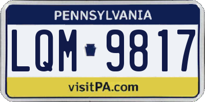 PA license plate LQM9817