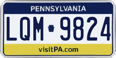 PA license plate LQM9824