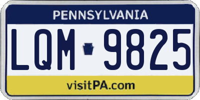 PA license plate LQM9825