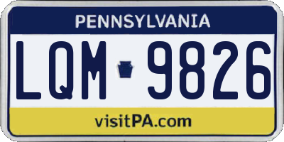 PA license plate LQM9826