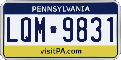 PA license plate LQM9831