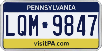 PA license plate LQM9847