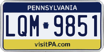 PA license plate LQM9851