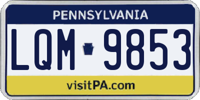PA license plate LQM9853