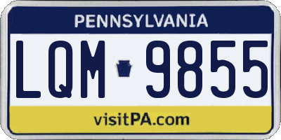 PA license plate LQM9855