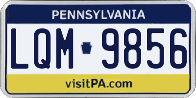 PA license plate LQM9856
