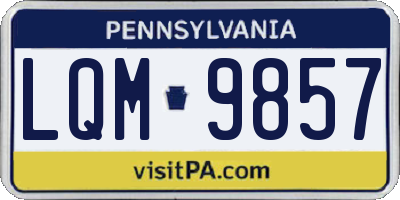PA license plate LQM9857