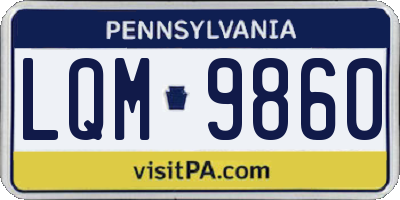 PA license plate LQM9860