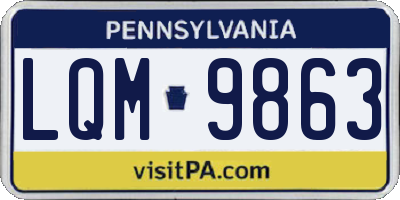 PA license plate LQM9863