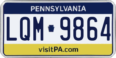 PA license plate LQM9864