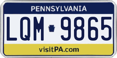PA license plate LQM9865