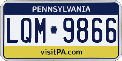 PA license plate LQM9866