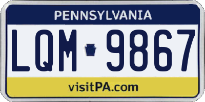 PA license plate LQM9867