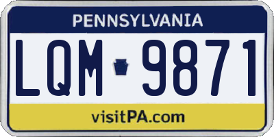 PA license plate LQM9871