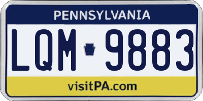 PA license plate LQM9883