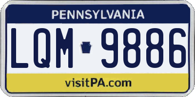 PA license plate LQM9886