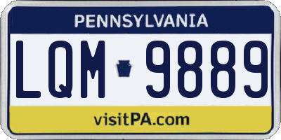 PA license plate LQM9889