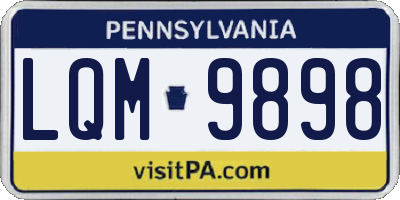 PA license plate LQM9898