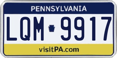 PA license plate LQM9917