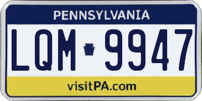 PA license plate LQM9947