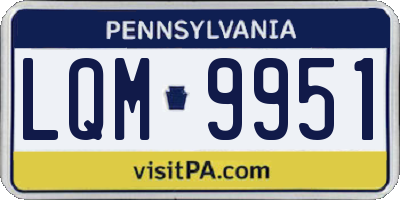 PA license plate LQM9951