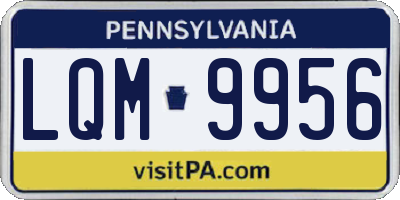 PA license plate LQM9956