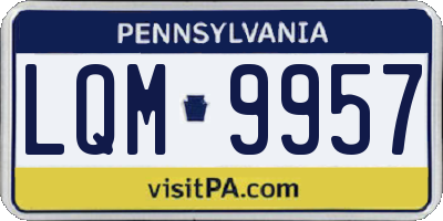 PA license plate LQM9957